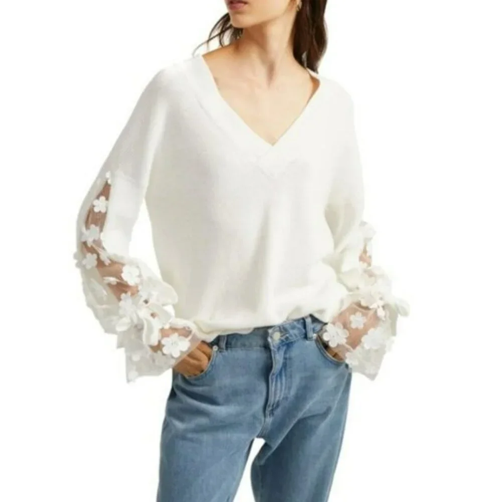 NWT - French Connection - Caballo Lace Knit Sweater - Size Small - Picture 1 of 10
